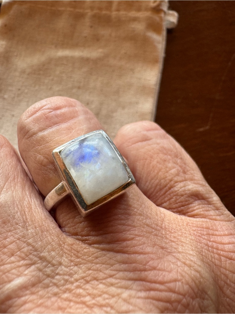 Moonstone silver ring